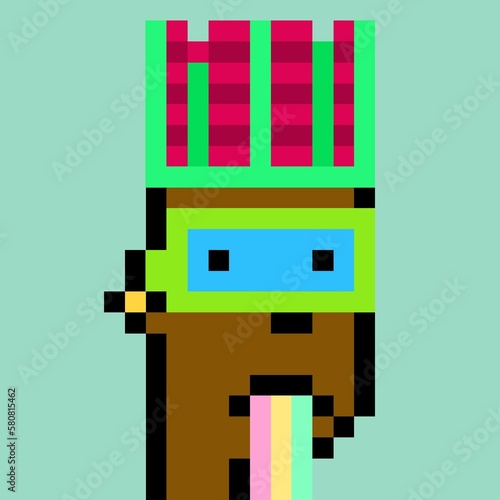 Cartoonish Pixelated Man