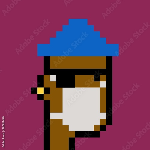 Cartoonish Pixelated Man