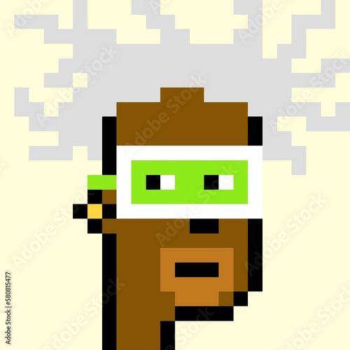 Cartoonish Pixelated Man