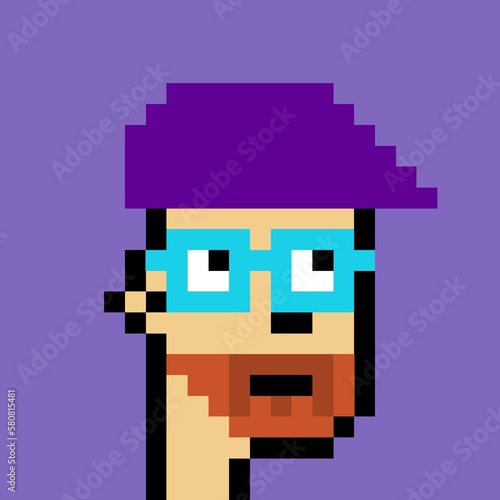 Cartoonish Pixelated Man