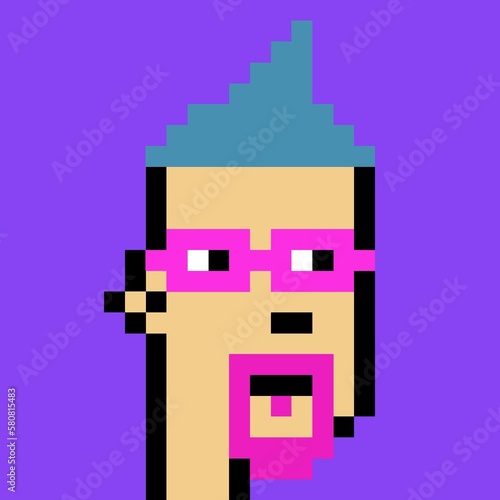 Cartoonish Pixelated Man