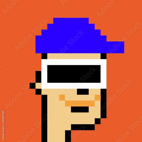 Cartoonish Pixelated Man