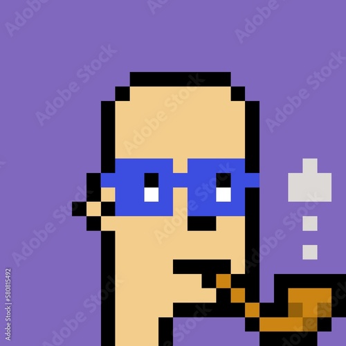 Cartoonish Pixelated Man