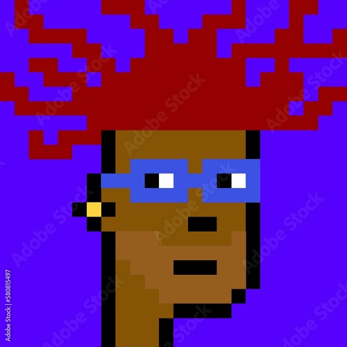 Cartoonish Pixelated Man