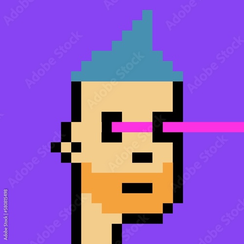 Cartoonish Pixelated Man