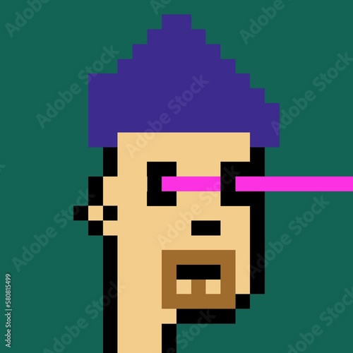 Cartoonish Pixelated Man