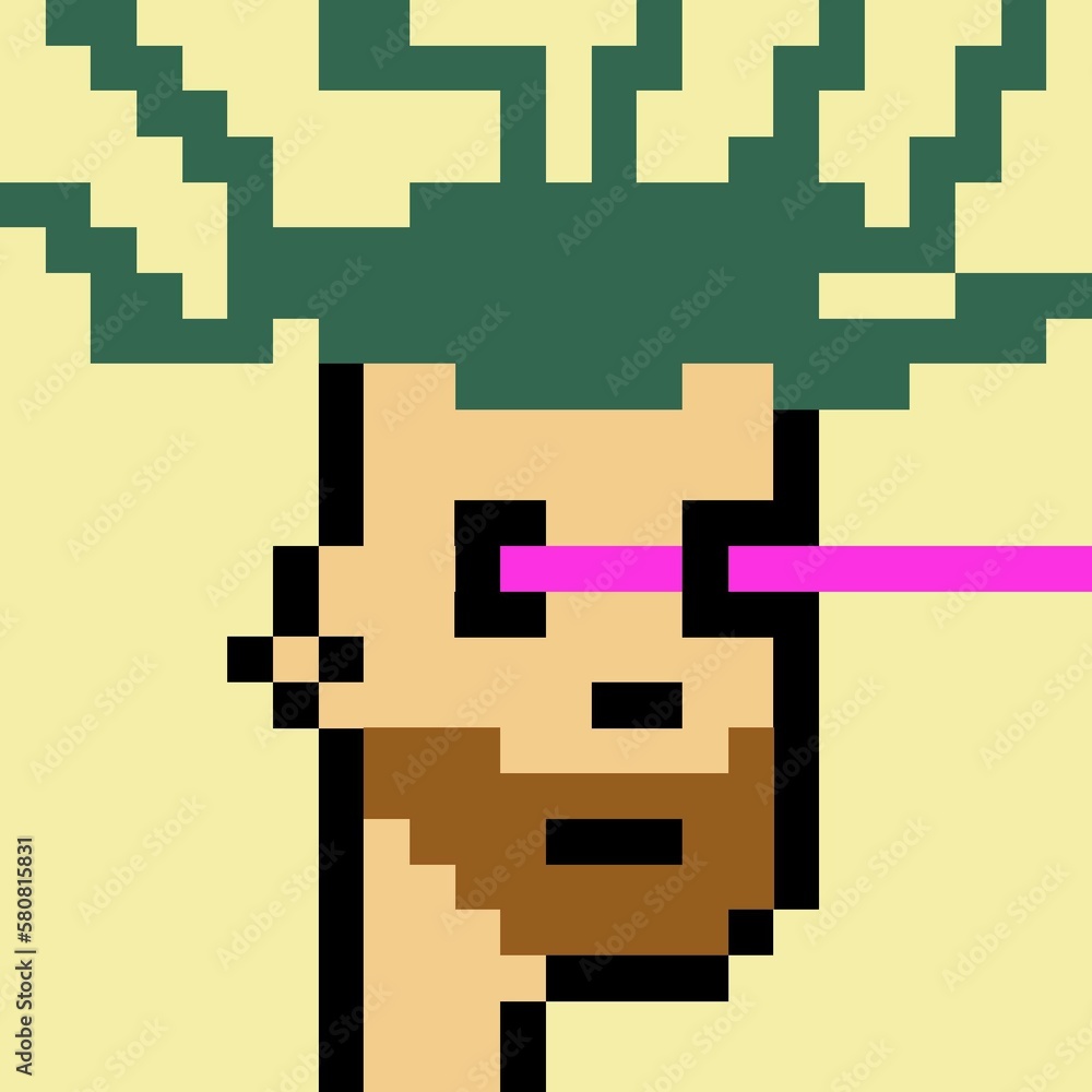 Cartoonish Pixelated Man Cartoonish Pixelated Man