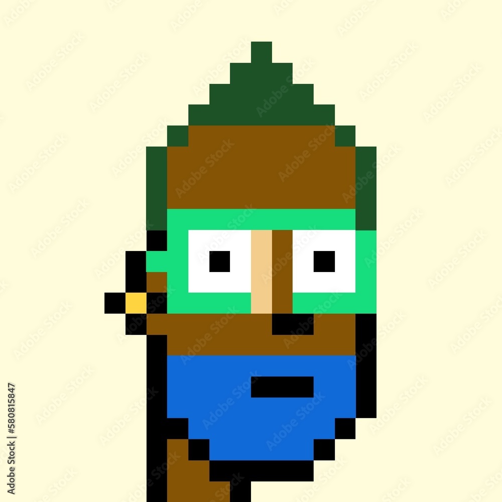 Cartoonish Pixelated Man Cartoonish Pixelated Man