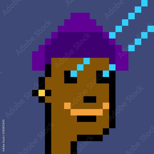 Cartoonish Pixelated Man