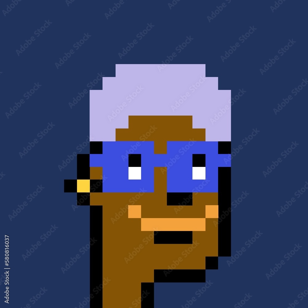 Cartoonish Pixelated Man Cartoonish Pixelated Man