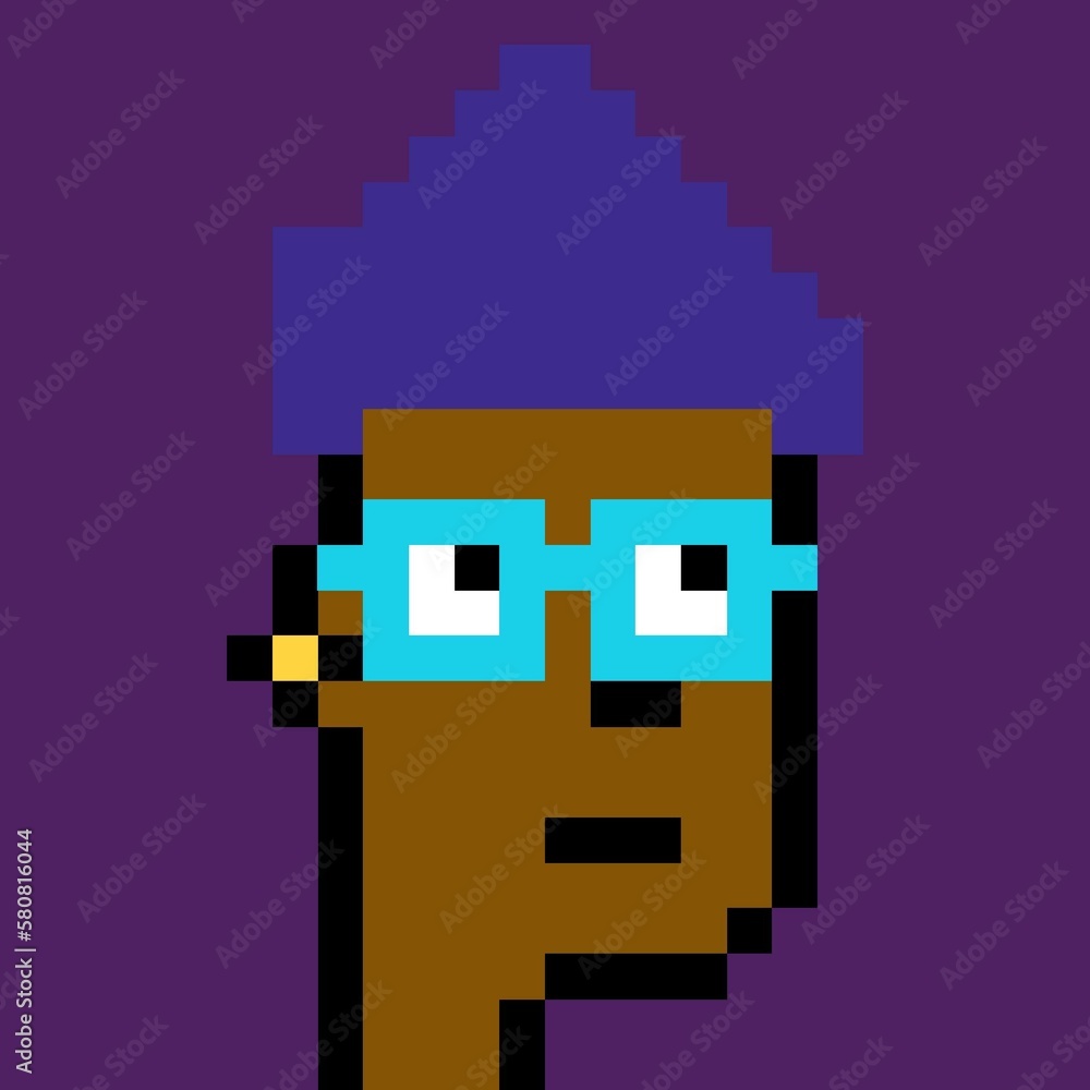Cartoonish Pixelated Man Cartoonish Pixelated Man