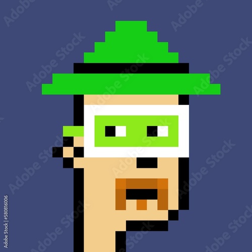 Cartoonish Pixelated Man