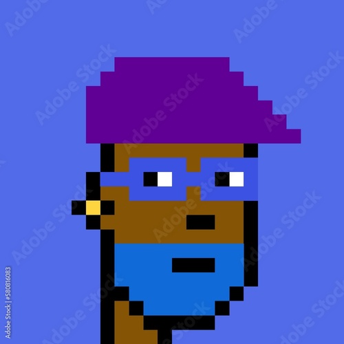 Cartoonish Pixelated Man