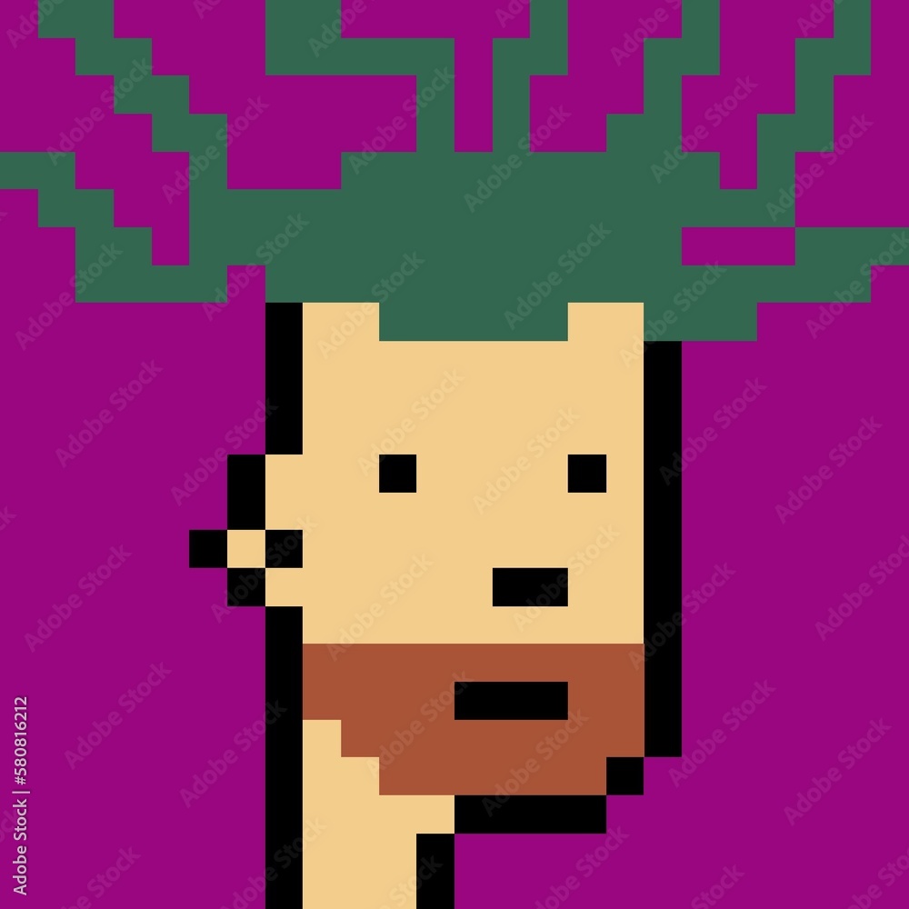 Cartoonish Pixelated Man Cartoonish Pixelated Man