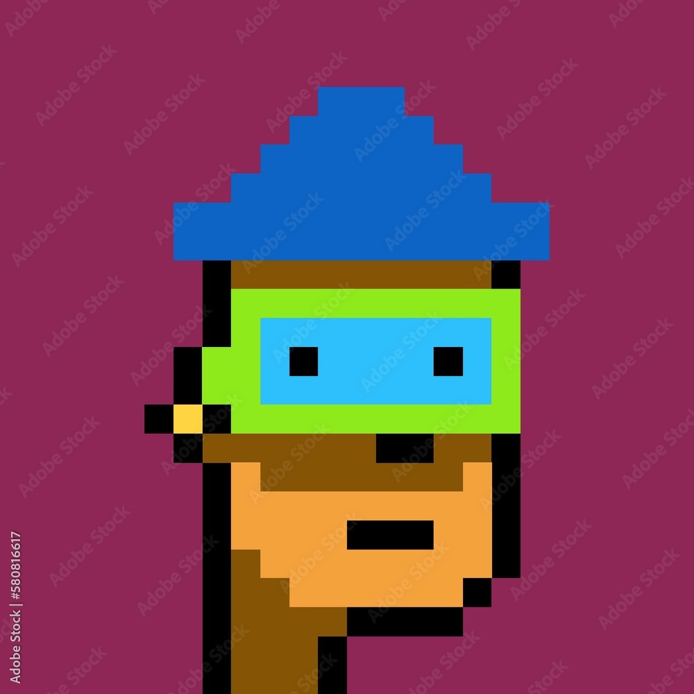 Cartoonish Pixelated Man Cartoonish Pixelated Man