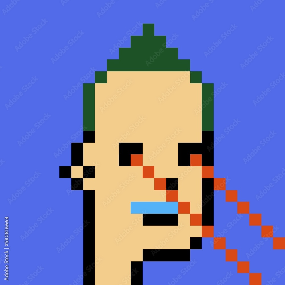 Cartoonish Pixelated Man Cartoonish Pixelated Man