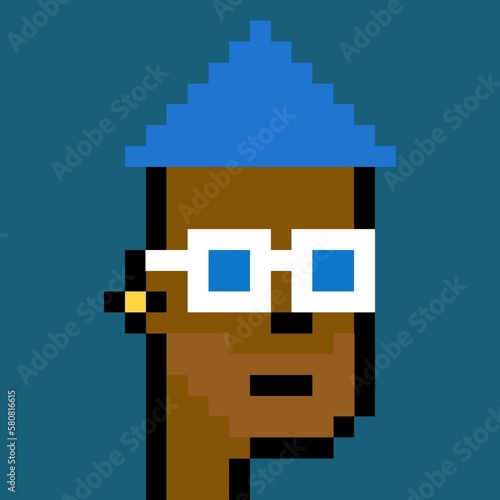 Cartoonish Pixelated Man