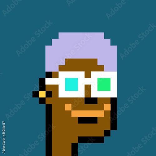 Cartoonish Pixelated Man