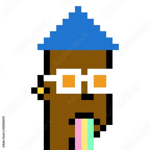 Cartoonish Pixelated Man