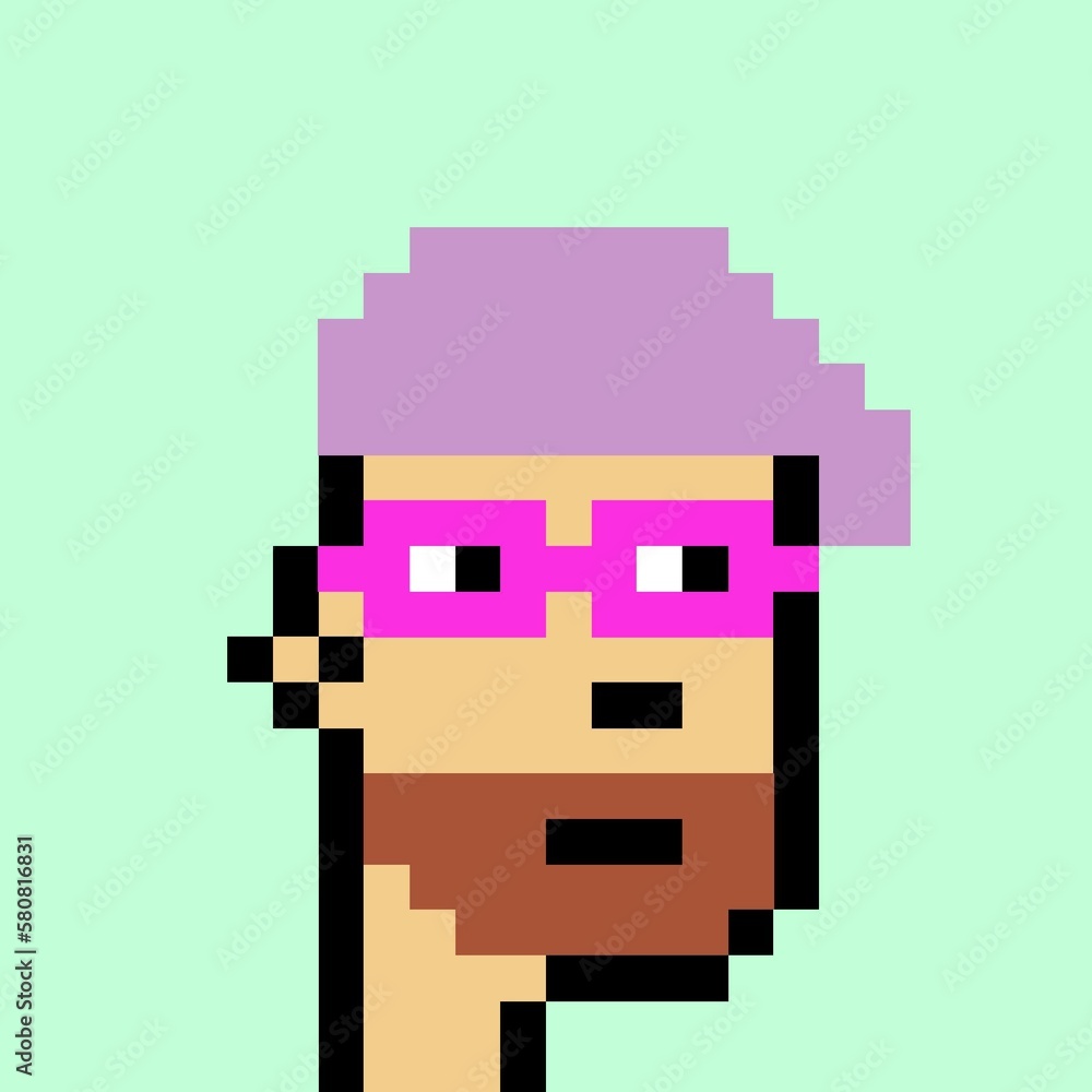 Cartoonish Pixelated Man Cartoonish Pixelated Man