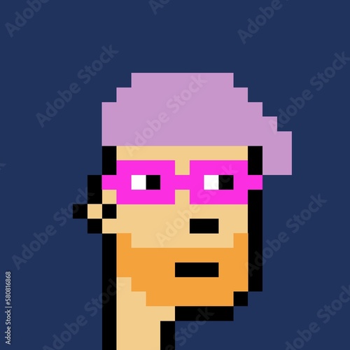 Cartoonish Pixelated Man