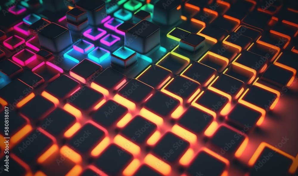 Futuristic cube background, made with generative ai Futuristic cube background, made with generative ai