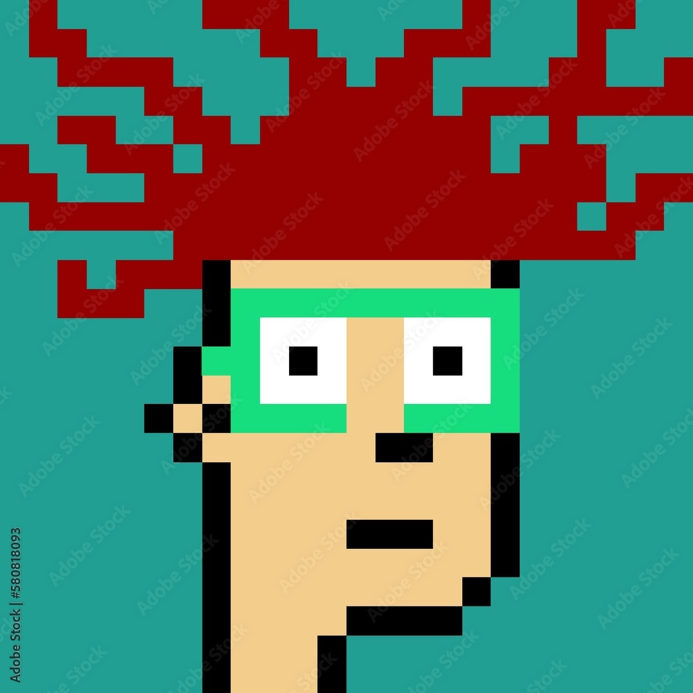 Naklejka premium Cartoonish Pixelated Man