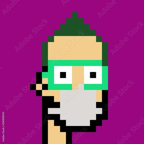 Cartoonish Pixelated Man