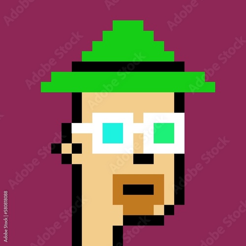 Cartoonish Pixelated Man