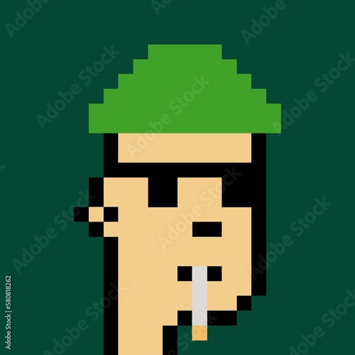 Cartoonish Pixelated Man
