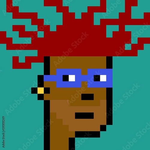 Cartoonish Pixelated Man