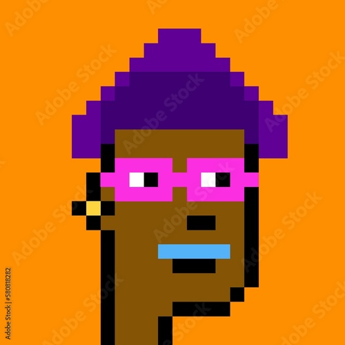 Cartoonish Pixelated Man