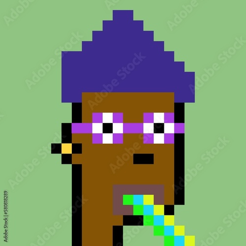 Cartoonish Pixelated Man