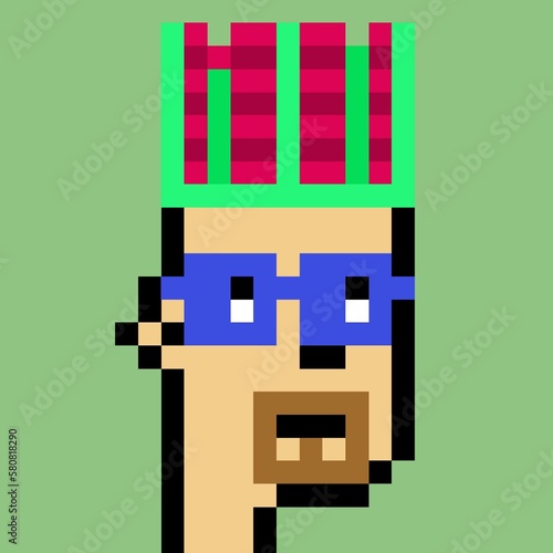 Cartoonish Pixelated Man