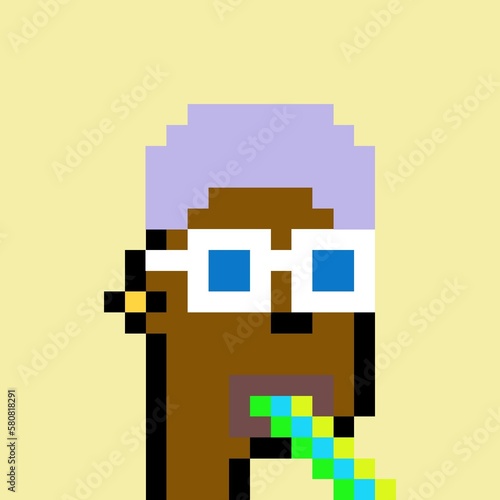 Cartoonish Pixelated Man