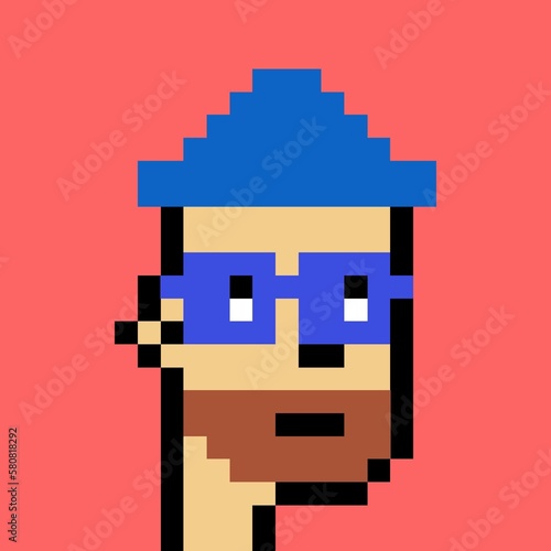 Cartoonish Pixelated Man
