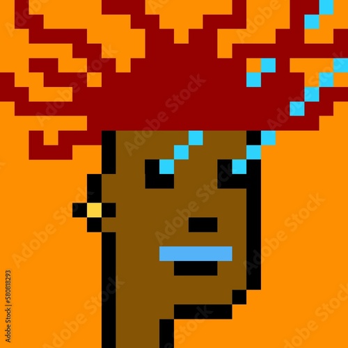 Cartoonish Pixelated Man