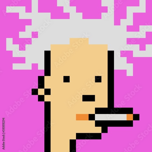 Cartoonish Pixelated Man