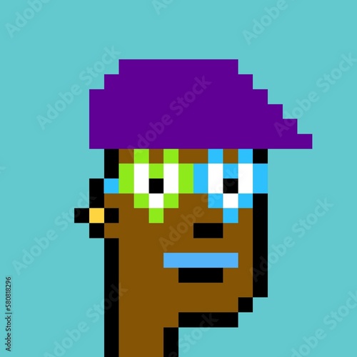 Cartoonish Pixelated Man