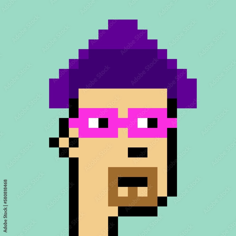 Cartoonish Pixelated Man Cartoonish Pixelated Man
