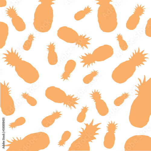 pineapple shadow pattern illustration. cute pattern to represent summer. pink background. Summer sweet fruits and berries. Good for packaging