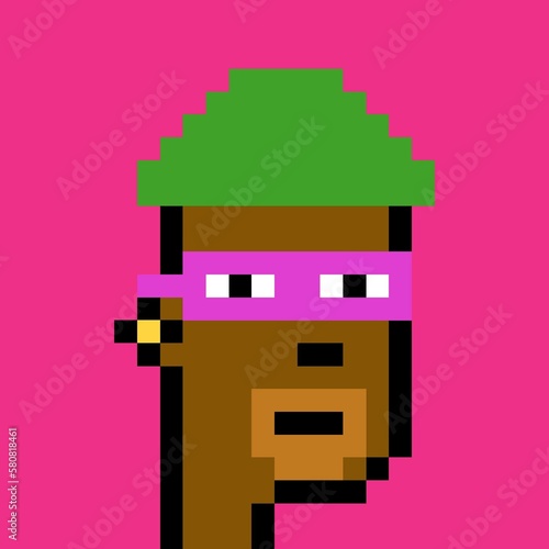 Cartoonish Pixelated Man