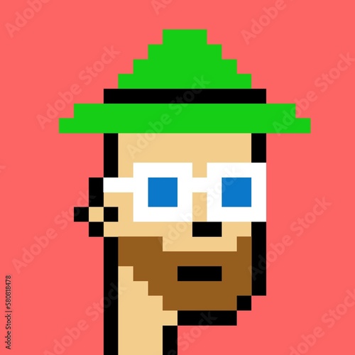 Cartoonish Pixelated Man