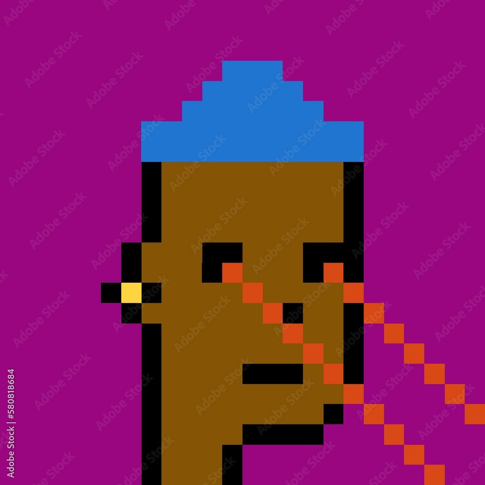 Cartoonish Pixelated Man Cartoonish Pixelated Man