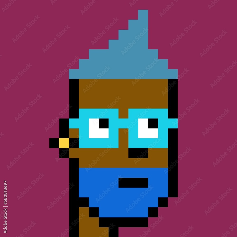 Cartoonish Pixelated Man Cartoonish Pixelated Man