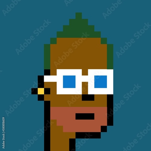 Cartoonish Pixelated Man