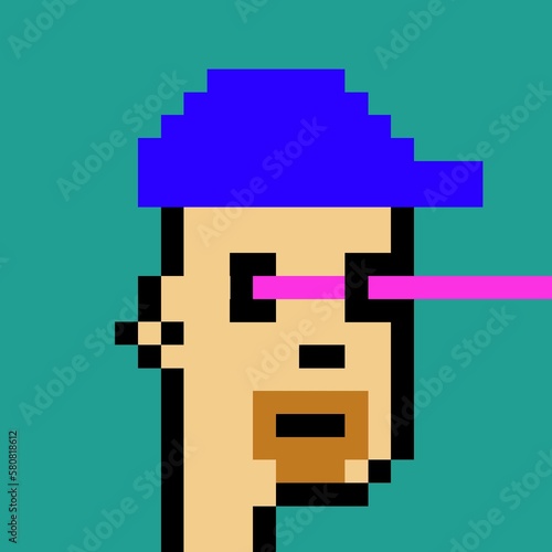 Cartoonish Pixelated Man