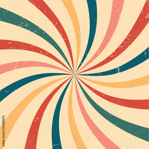 Retro background twisted color spiral