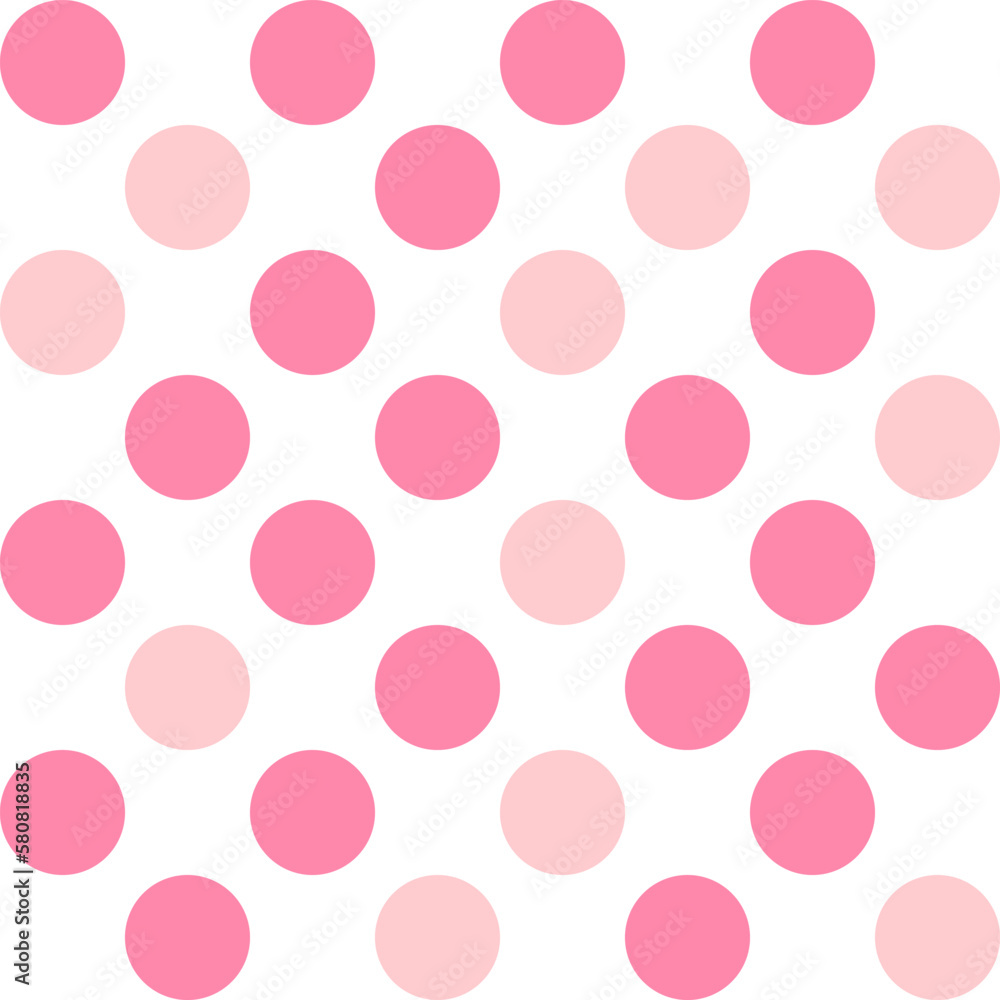 White and pink pastel polka Dot seamless pattern background. Vector illustration.	