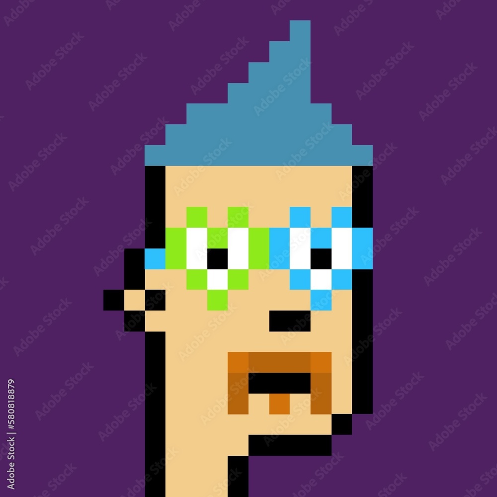 Cartoonish Pixelated Man Cartoonish Pixelated Man